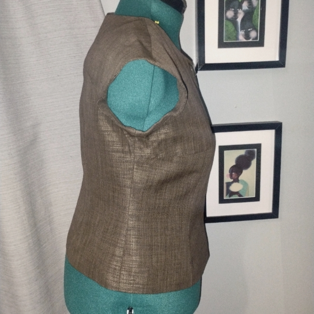 Anne Klein Bronze Cap Sleeved Blazer Sz 10 - Picture 10 of 14